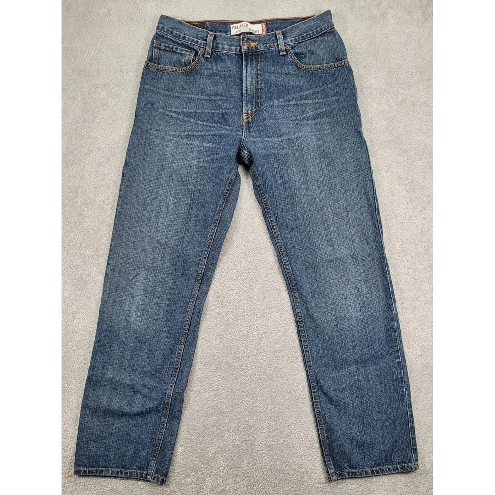 Levis 559 Relaxed Straight Jeans Mens 33x34 Medium Wash Blue 100% Cotton Denim